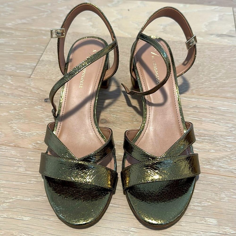 Anthopologie | Metallic Sandals